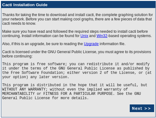 Cacti configuration welcome.png