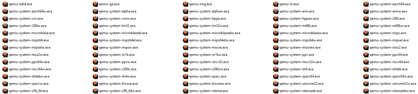Qemu listing emulator exe.png