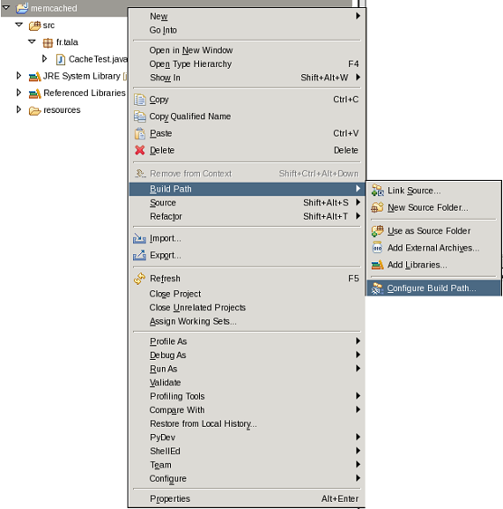 Menu add jar to buildpath memcache.png
