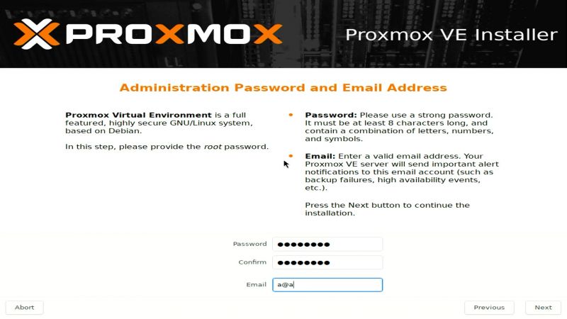 Fichier:Proxmox install mail choice.jpg